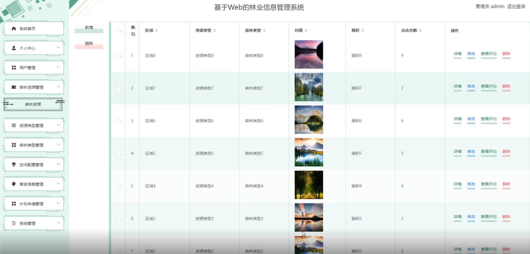 基于Web的林业信息管理系统的设计与实现-计算机毕业设计源码+LW文档