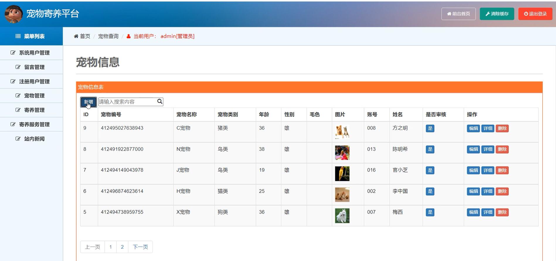 基于sprV的宠物寄养平台[sprV]-计算机毕业设计源码+LW文档