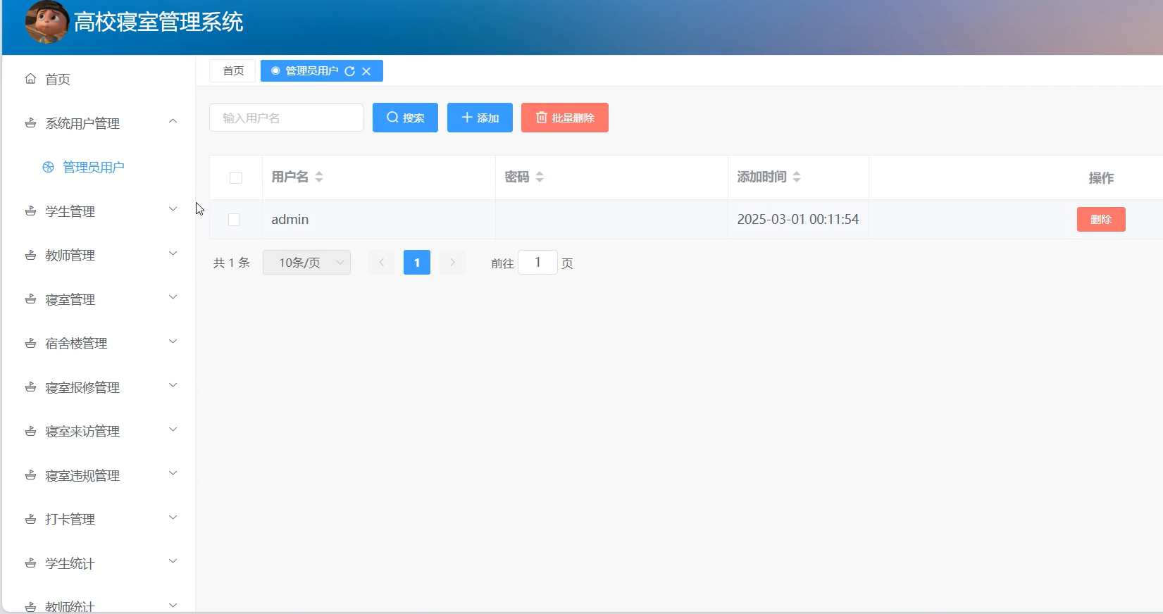 基于vue的高校寝室管理系统[vue]-计算机毕业设计源码+LW文档