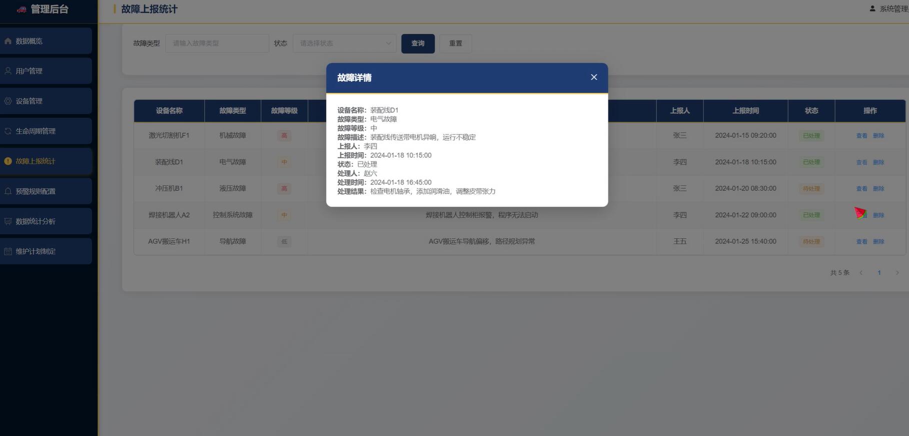 基于vue的车企设备故障预警填报系统[Vue]-计算机毕业设计源码+LW文档